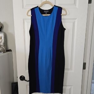 BOLD elements Blue and Black Colorblock Midi Dress